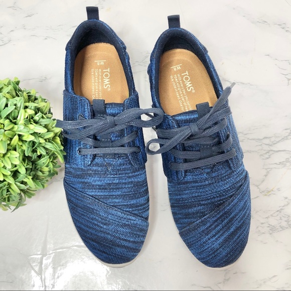 Tom’s lace up sneakers, classic knit marbeled blue - Picture 2 of 8